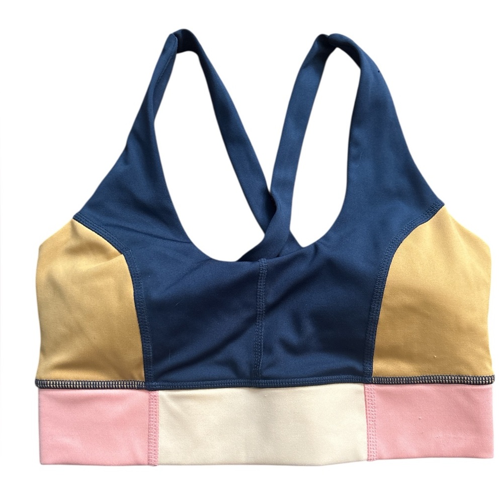 Rip Curl Blue, Yellow, Pink, and White Bikini Top - XS